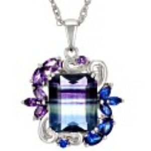 Bi-color Flourite necklace in sterling silver